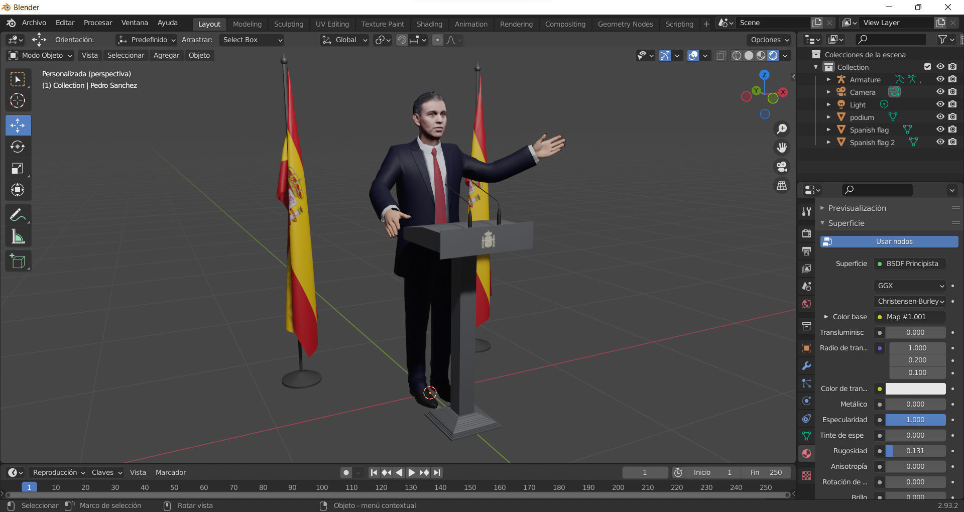 Pedro Sanchez Low-poly 3D model_11