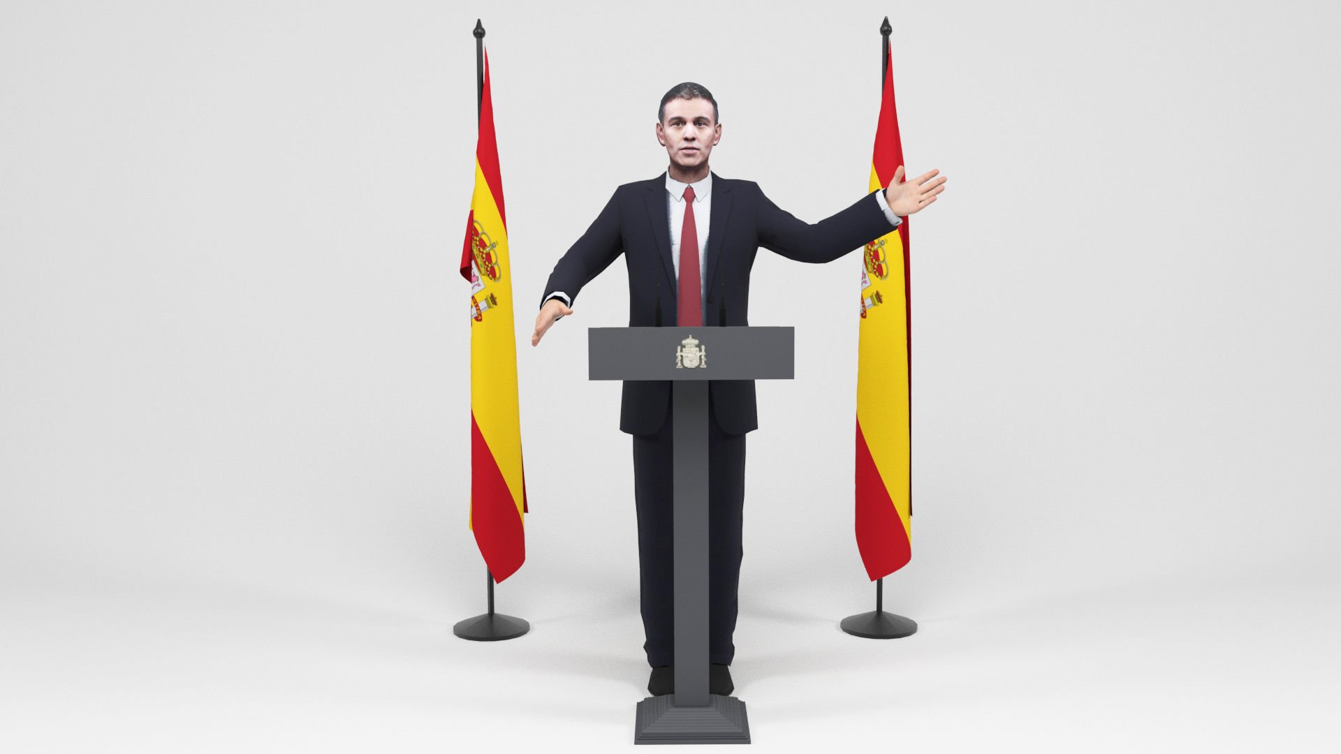 Pedro Sanchez Low-poly 3D model_3