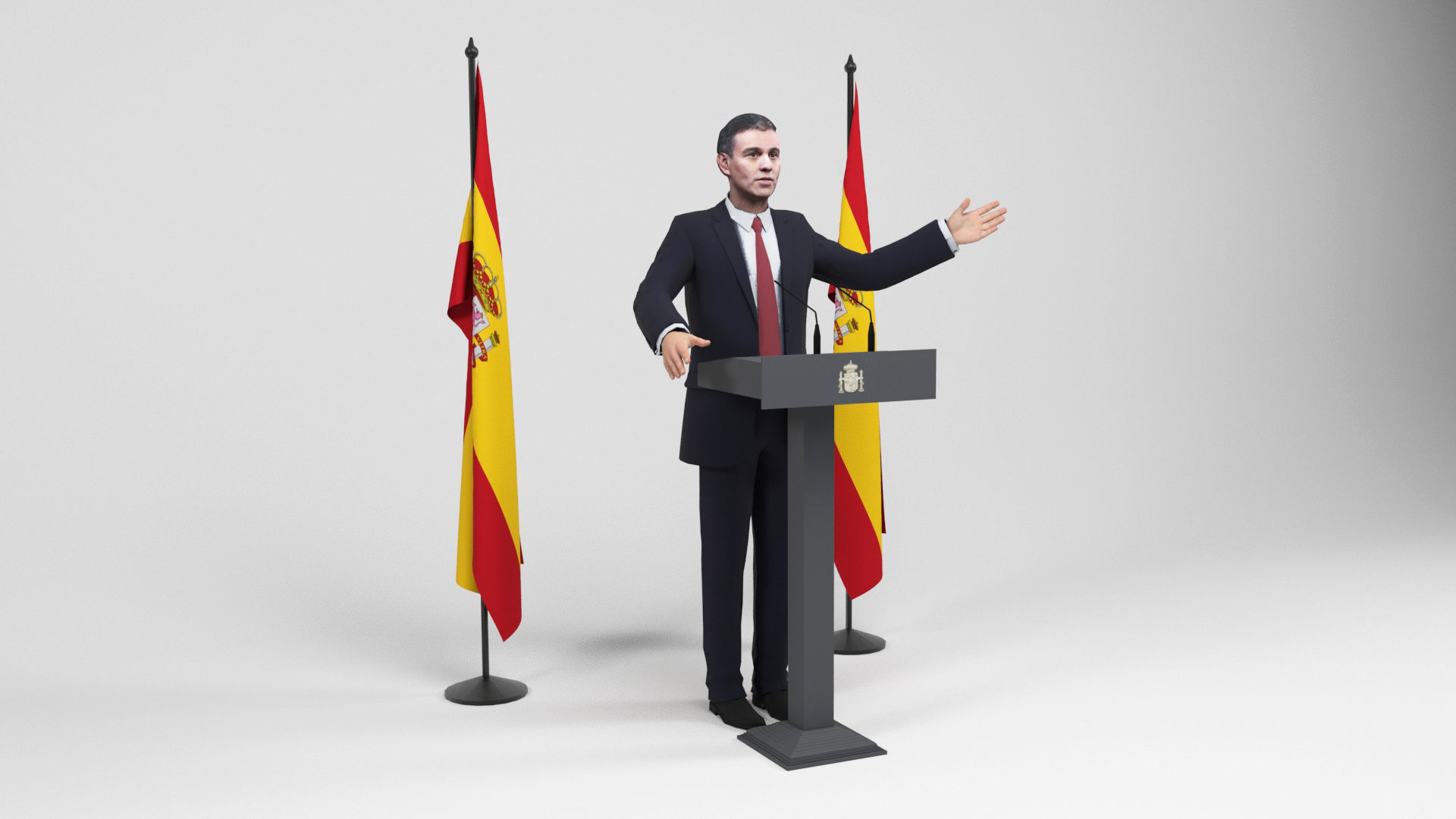 Pedro Sanchez Low-poly 3D model_1