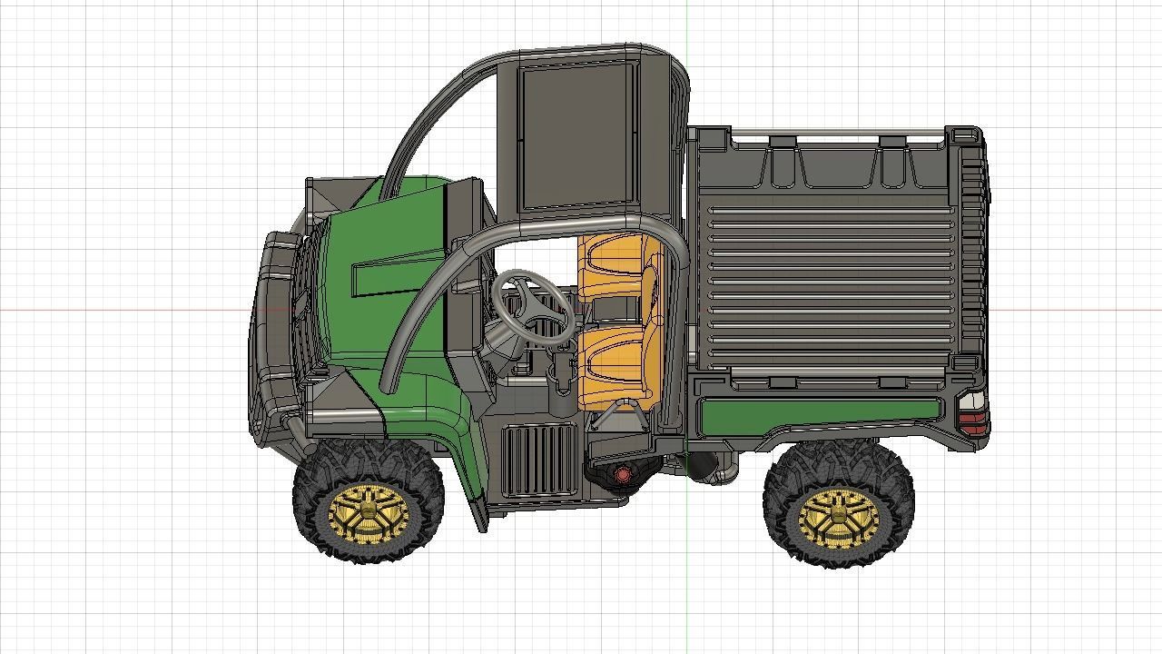 John Deere Gator 855D UTV in 1 to 24 scale 3D print model_11