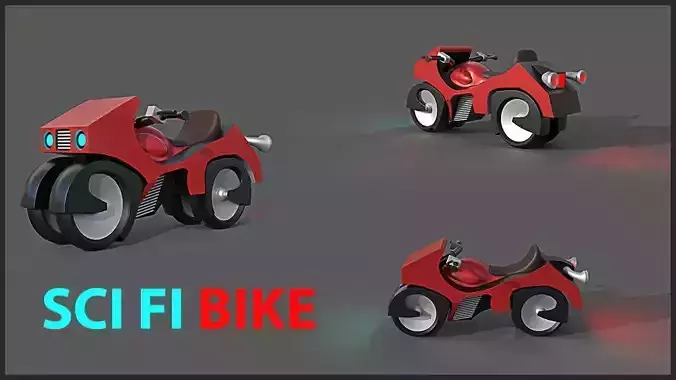 Sci-fi Bike Game Ready 8 3D model