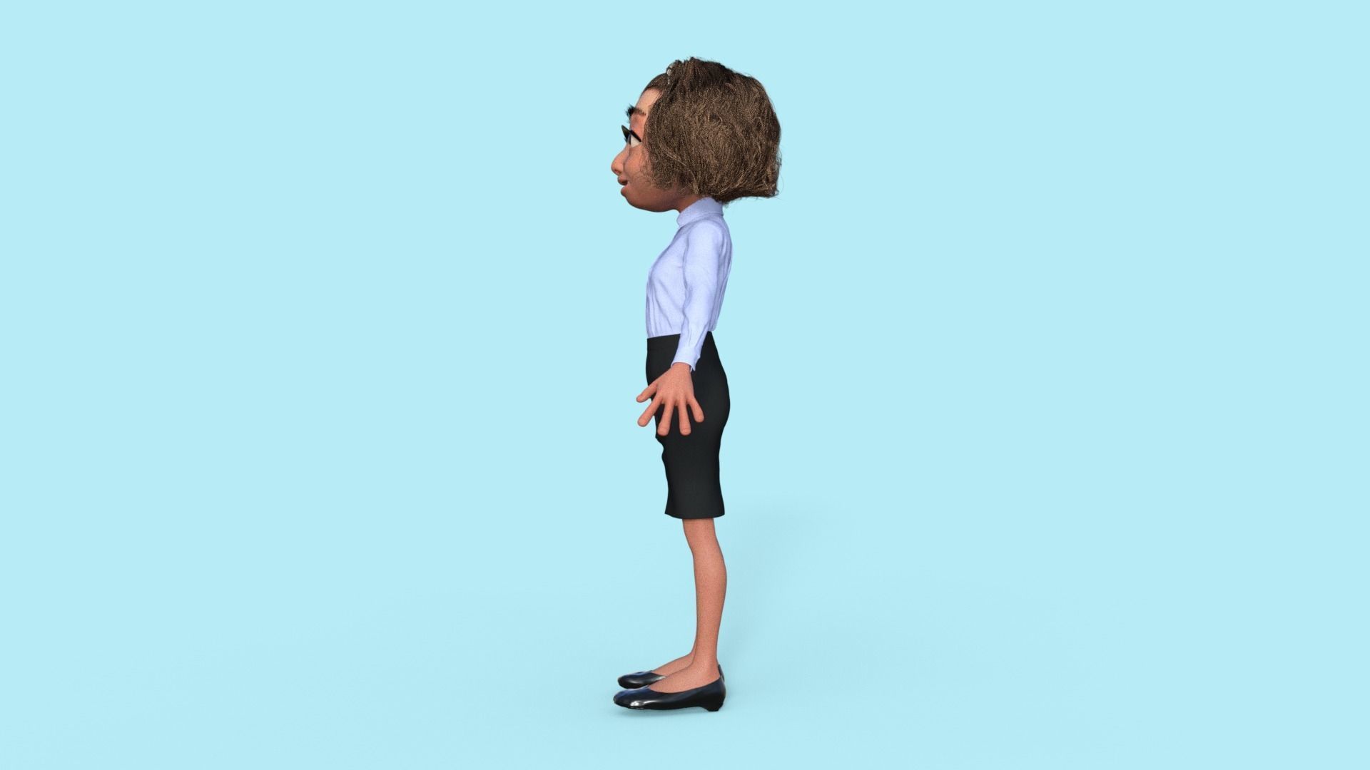 Secretary Animation Cartoon Secretary Rigged 3D model rigged | CGTrader