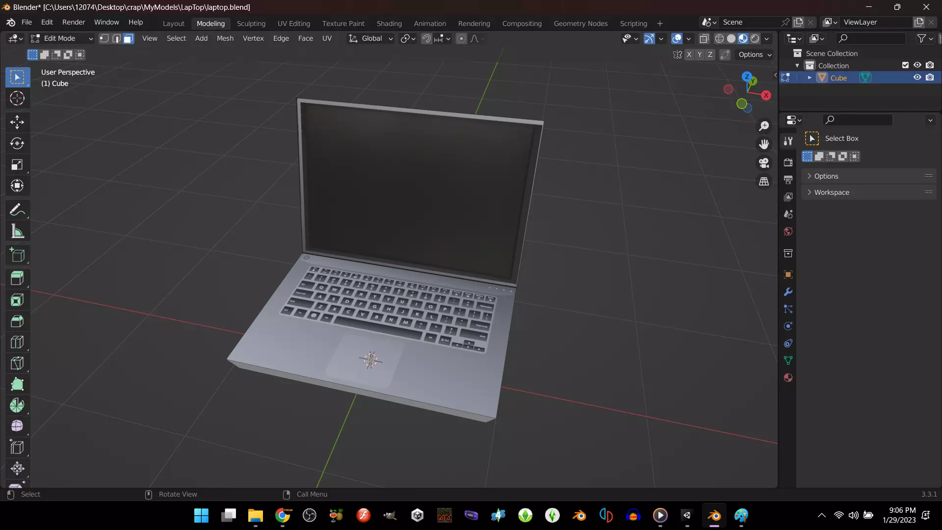 lap top Free low-poly 3D model_0