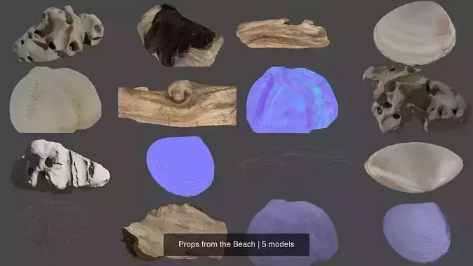 Props from the Beach 3D Model Collection