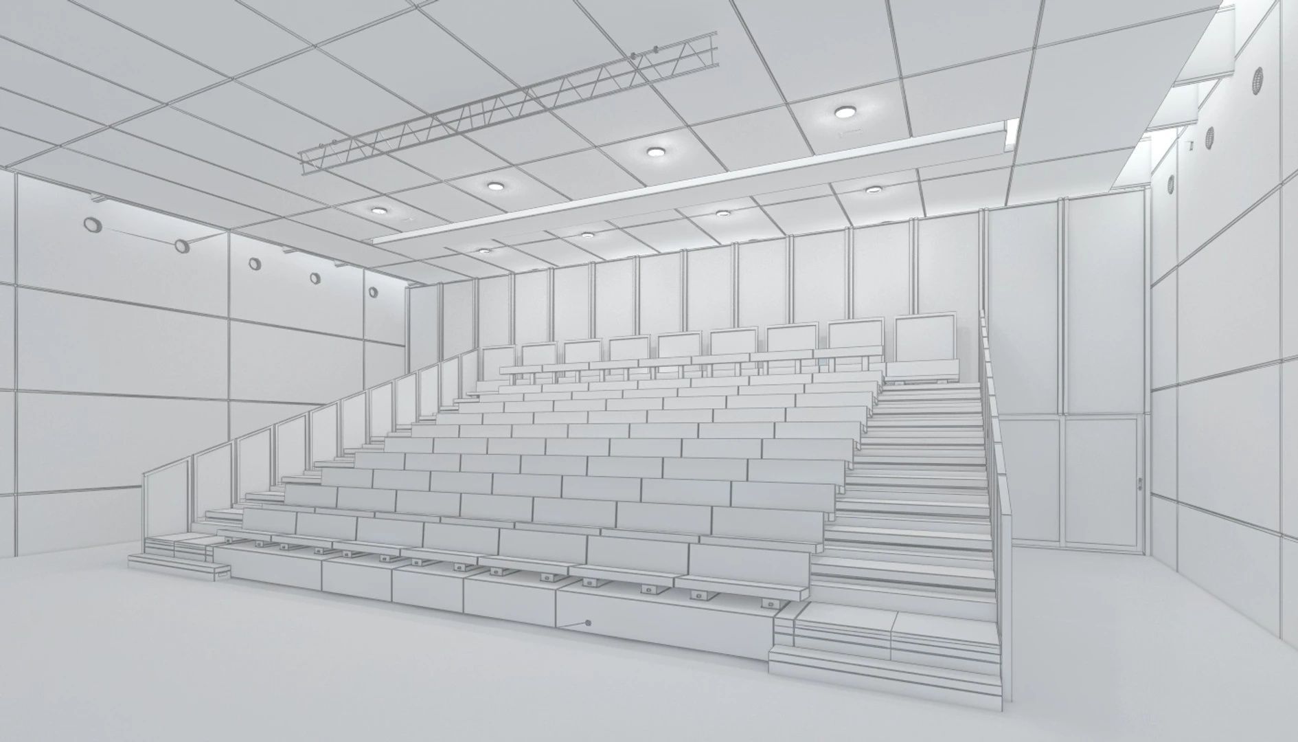 Truffaut Multi-Purpose Hall Theater Interior Scene 3D model_9