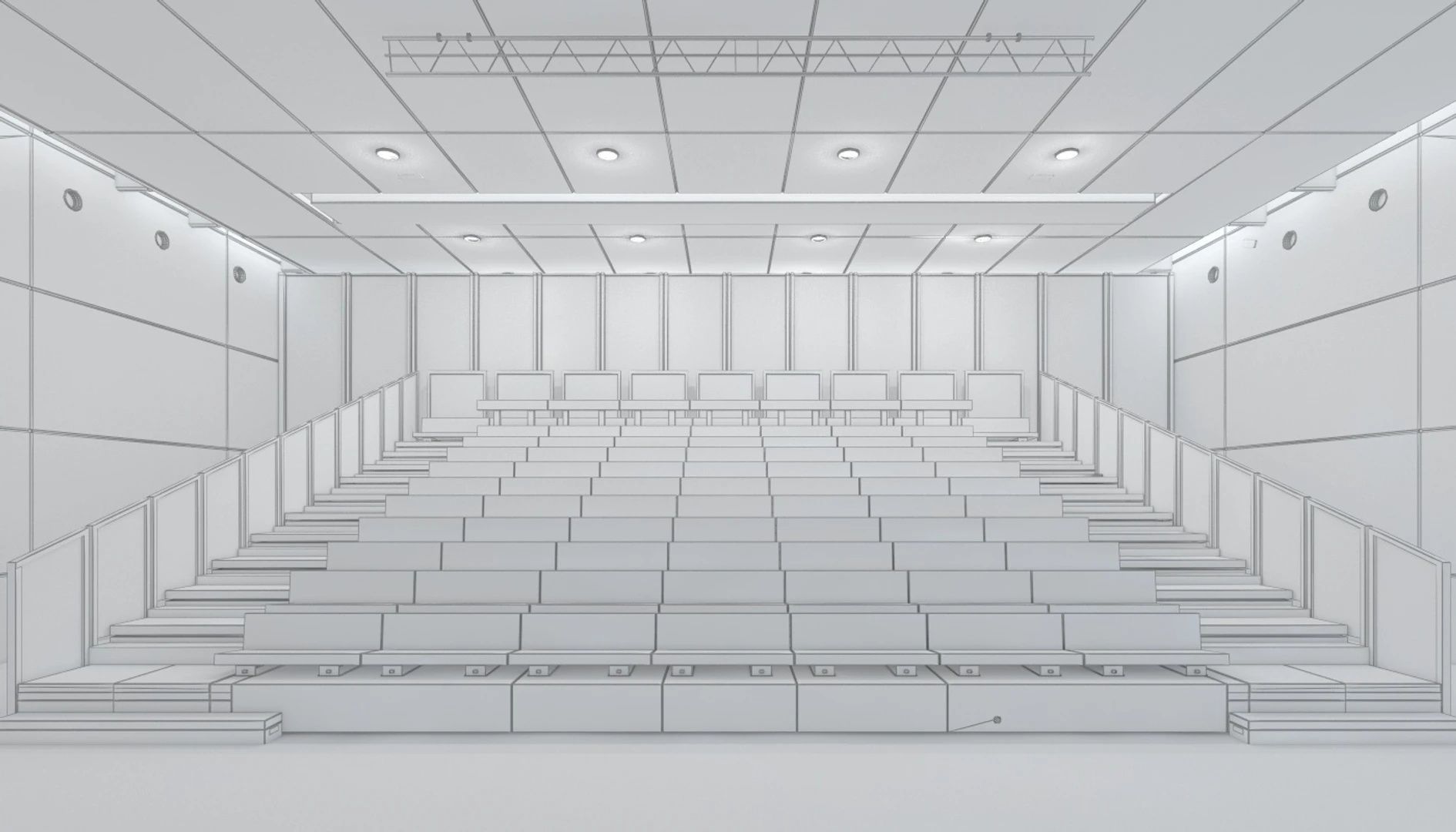 Truffaut Multi-Purpose Hall Theater Interior Scene 3D model_8