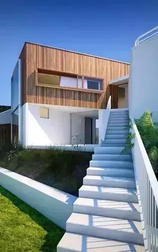Stair Entrance To A Wooden House