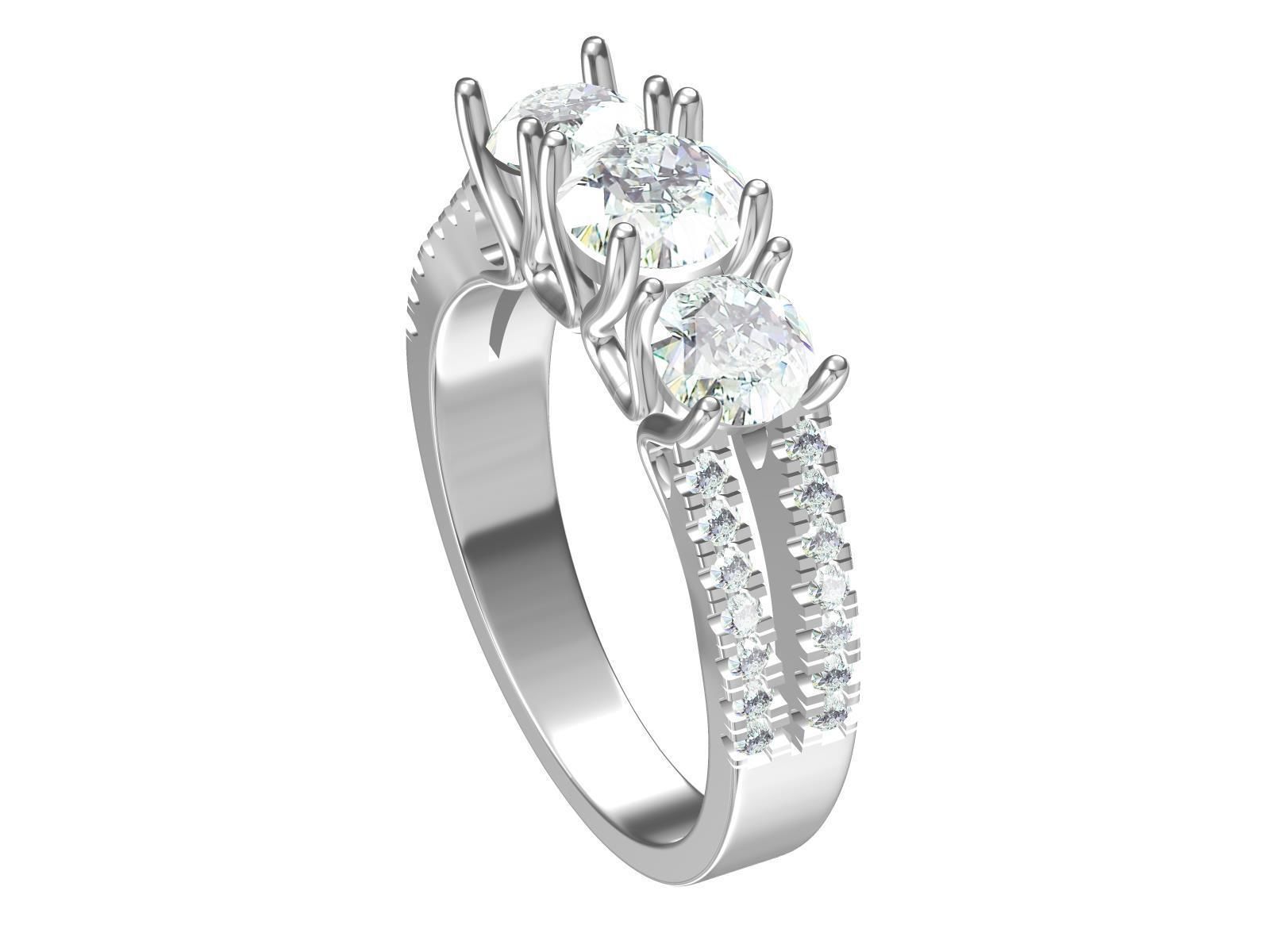 solitaire three ring Round 3D print model_7