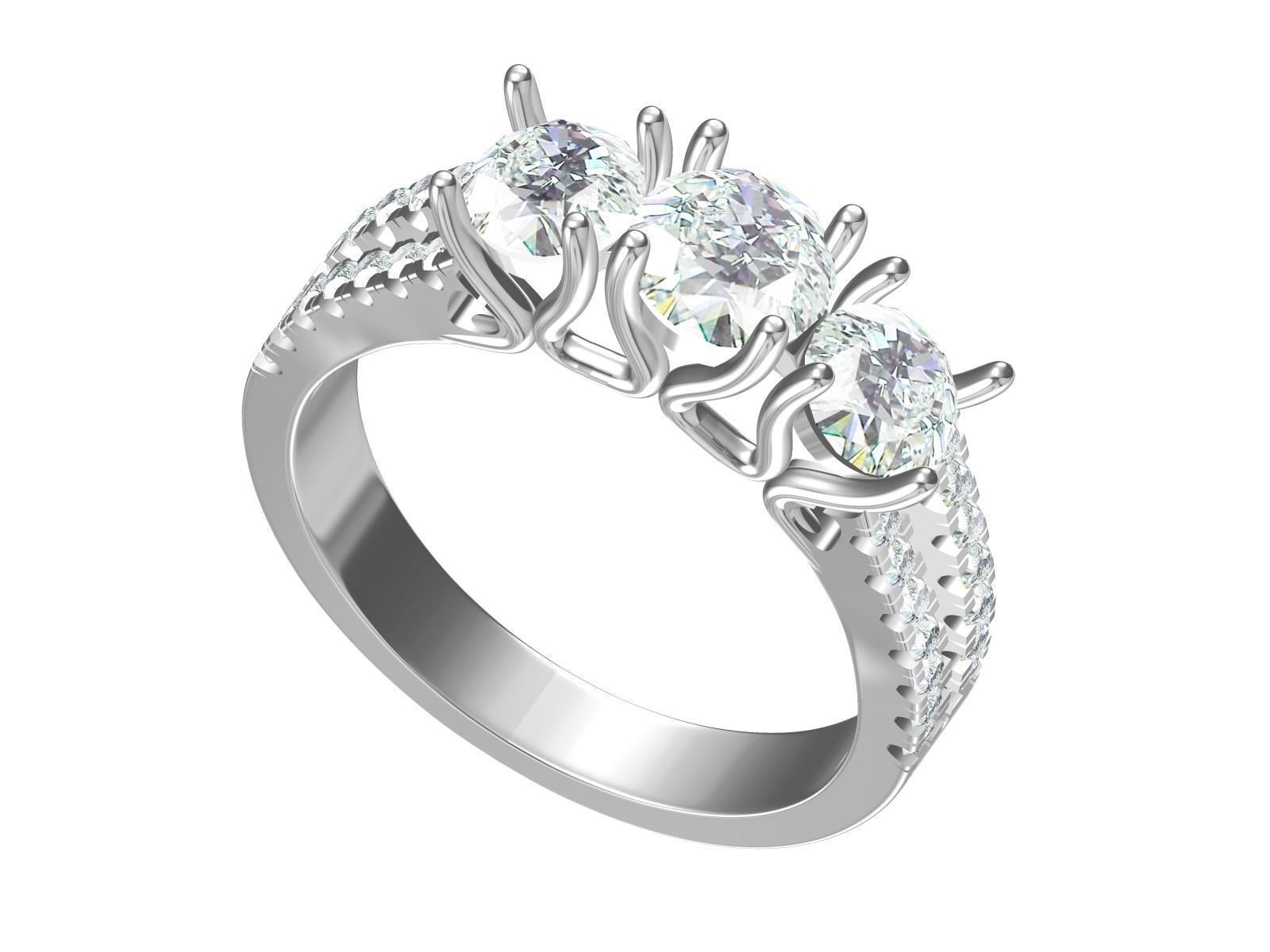 solitaire three ring Round 3D print model_8