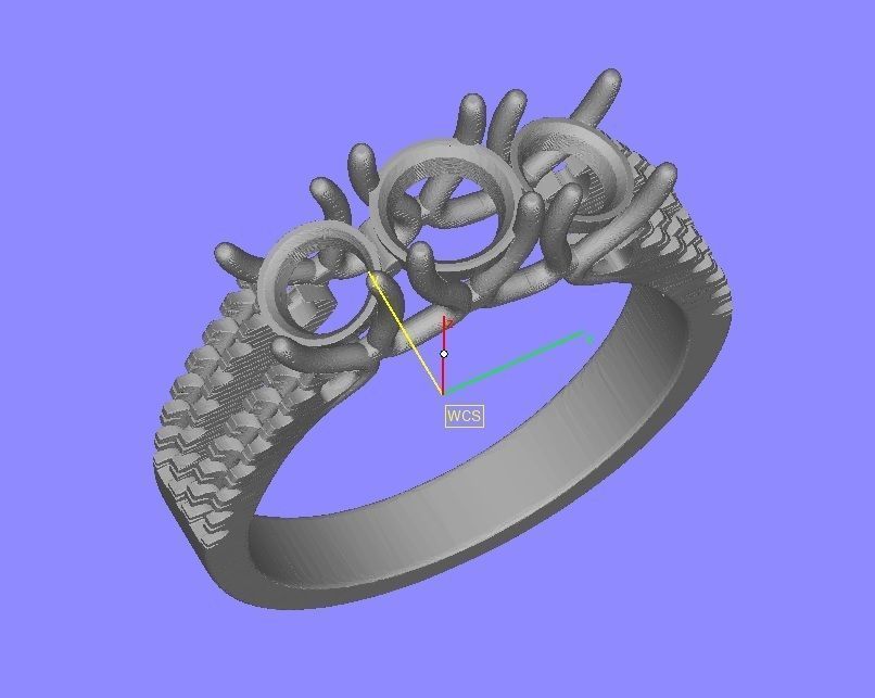 solitaire three ring Round 3D print model_13