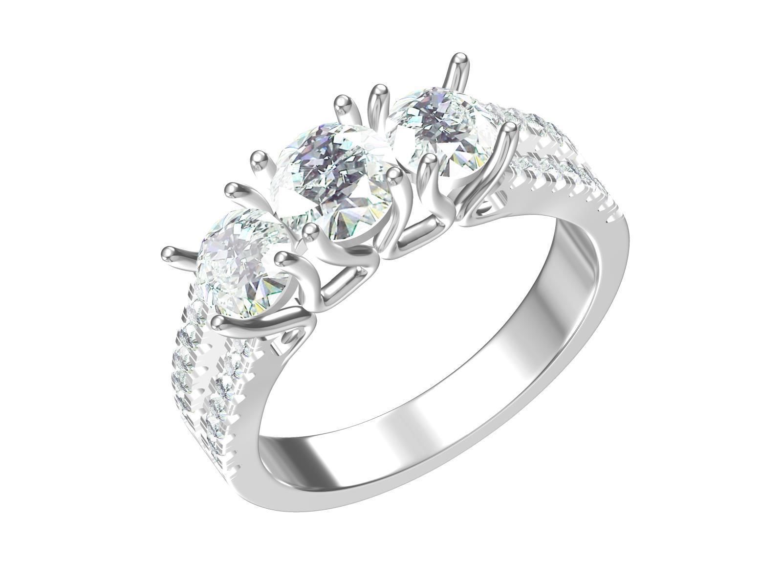 solitaire three ring Round 3D print model_11