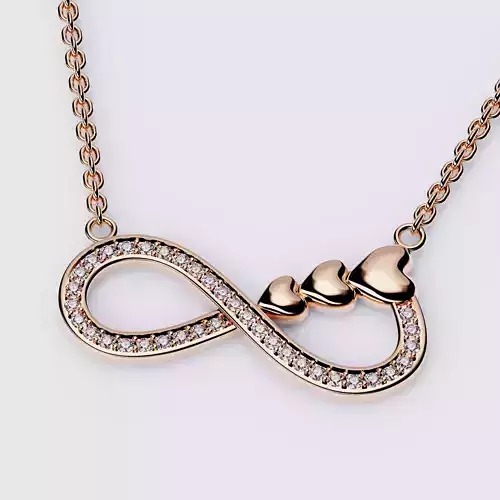 Pendant Necklace Heart Diamonds Style