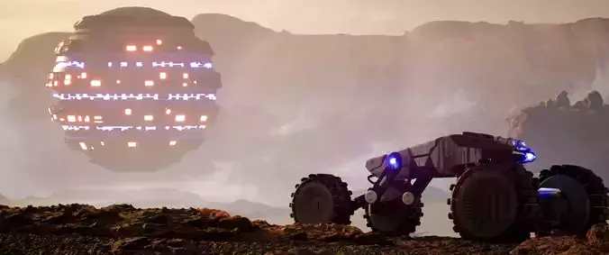 Sci Fi Rover High Poly 