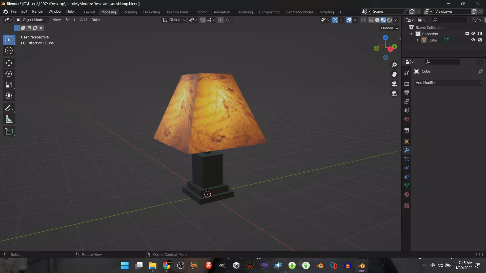 Desk Lamp Free low-poly 3D model_0