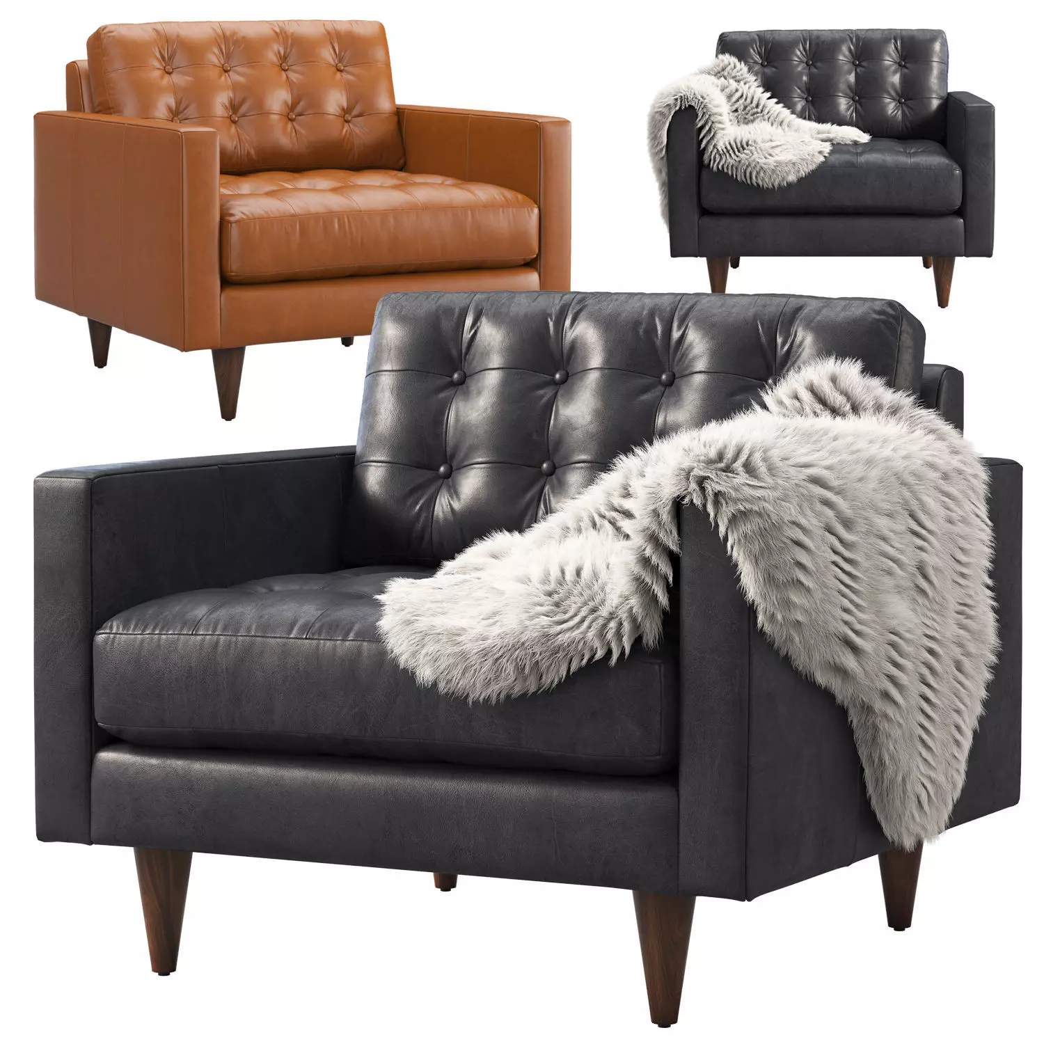 Joybird Eliot Leather Chair 3D model