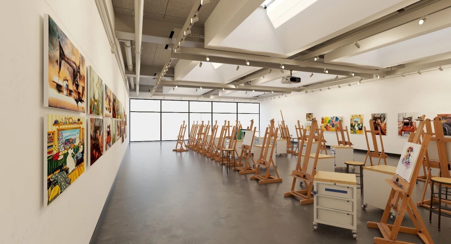 Studio Arts Space Interior Scene 3D model_1