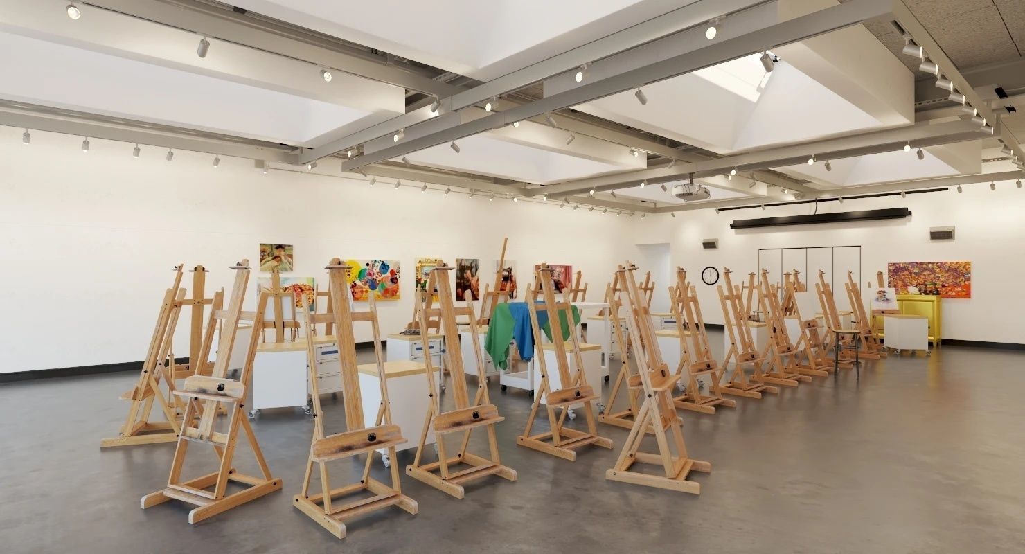 Studio Arts Space Interior Scene 3D model_4