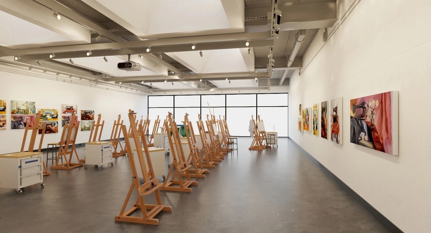Studio Arts Space Interior Scene 3D model_5