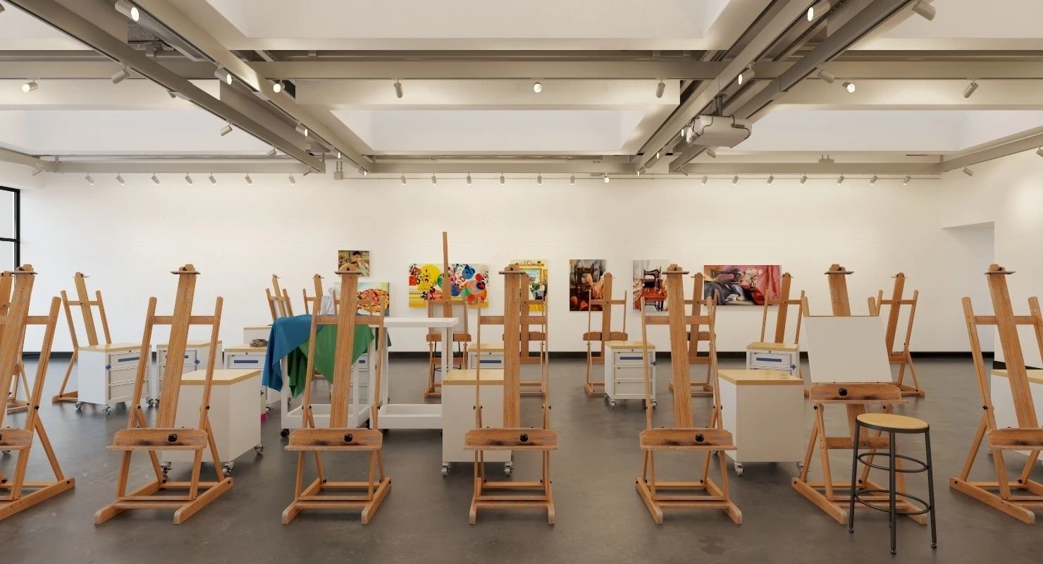 Studio Arts Space Interior Scene 3D model_3