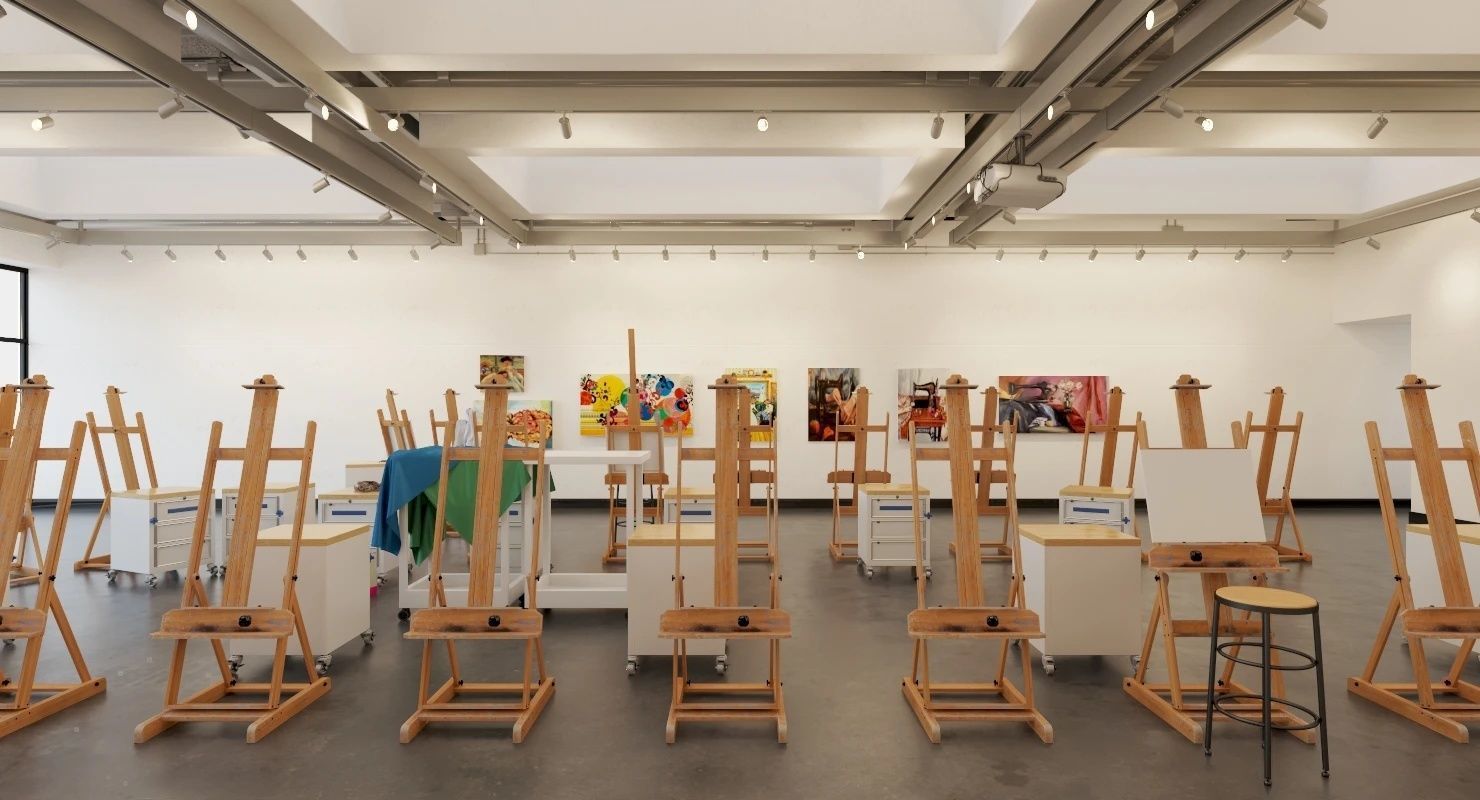 Studio Arts Space Interior Scene 3D model_2