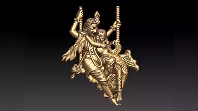 RADHAKRISHNA PENDENT 3D print model