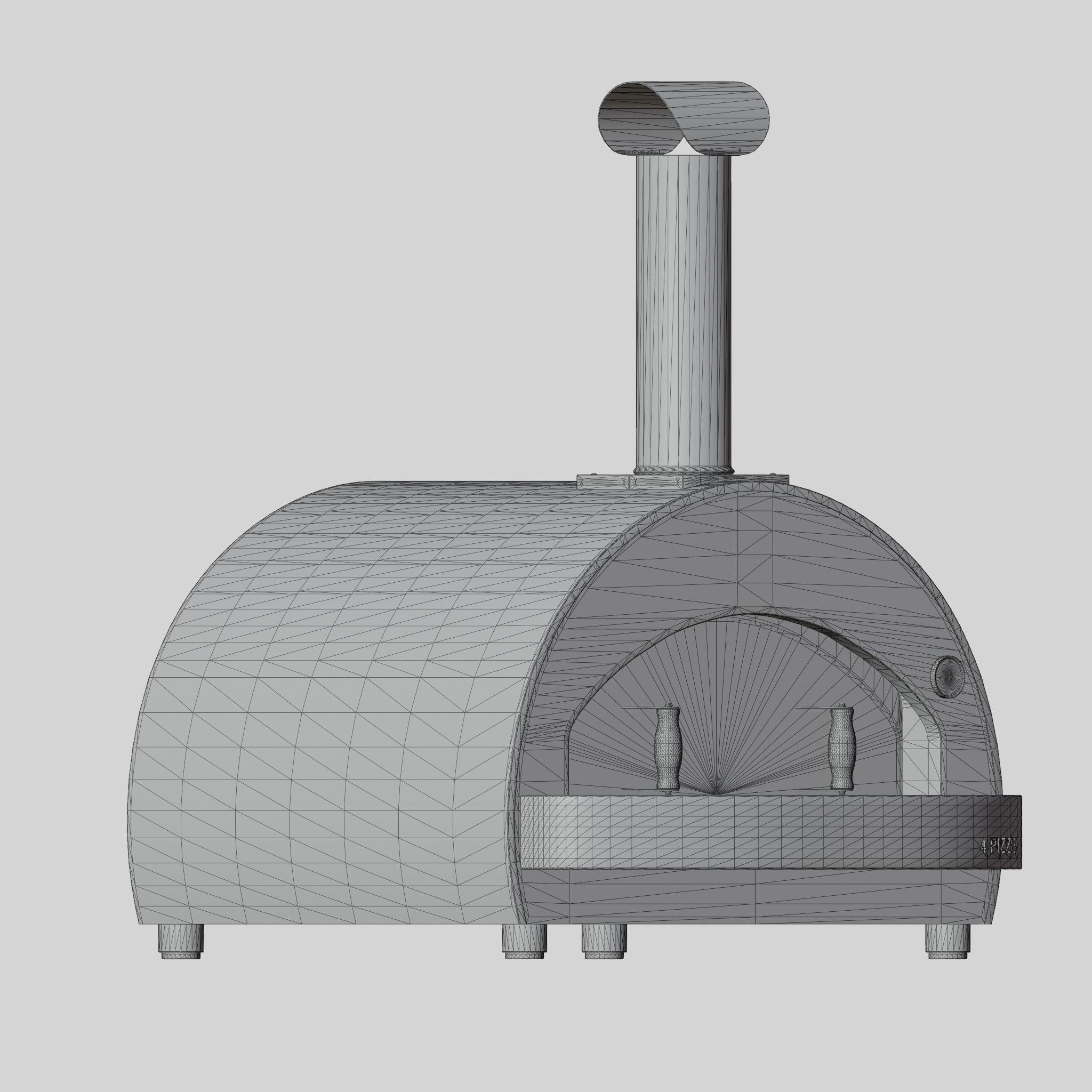 3D model of Pizza oven- 4 PIZZE TOP Low-poly 3D model_4