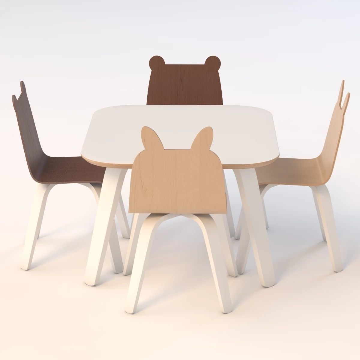 Oeuf Play Table And Chairs 3D model_2