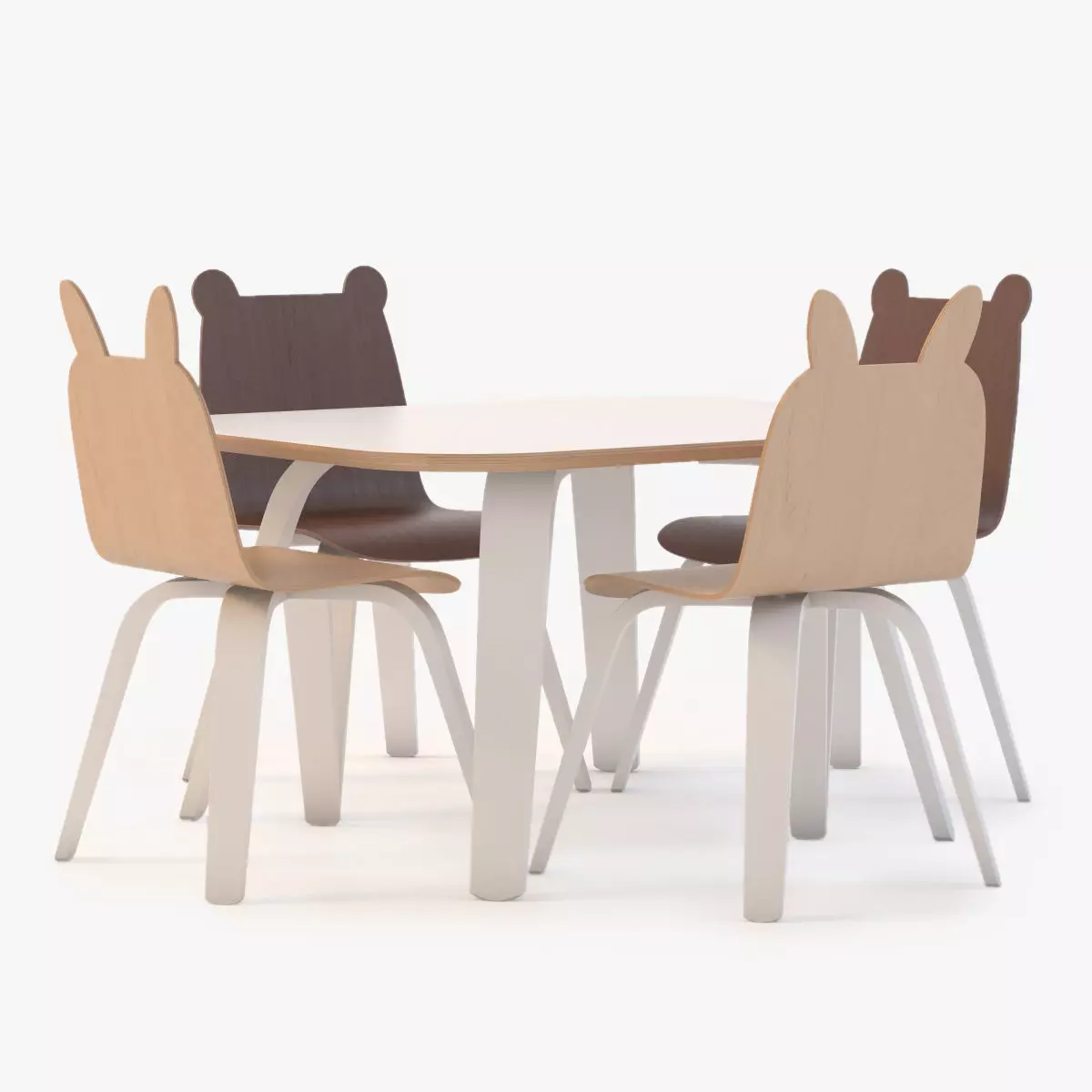 Oeuf Play Table And Chairs 3D model_0