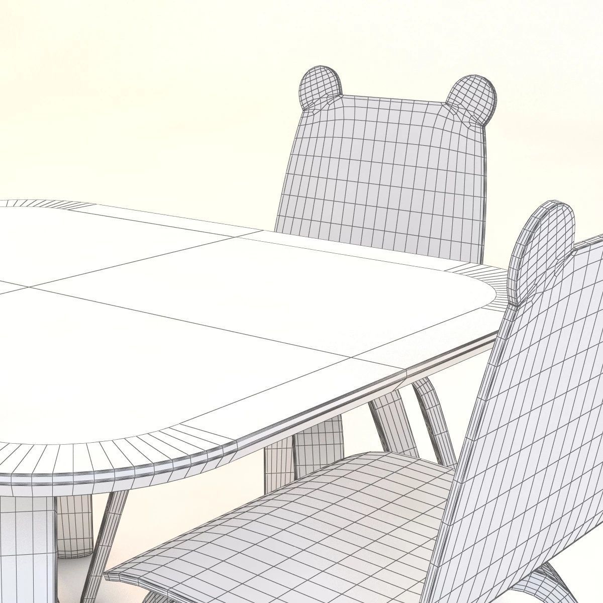 Oeuf Play Table And Chairs 3D model_12