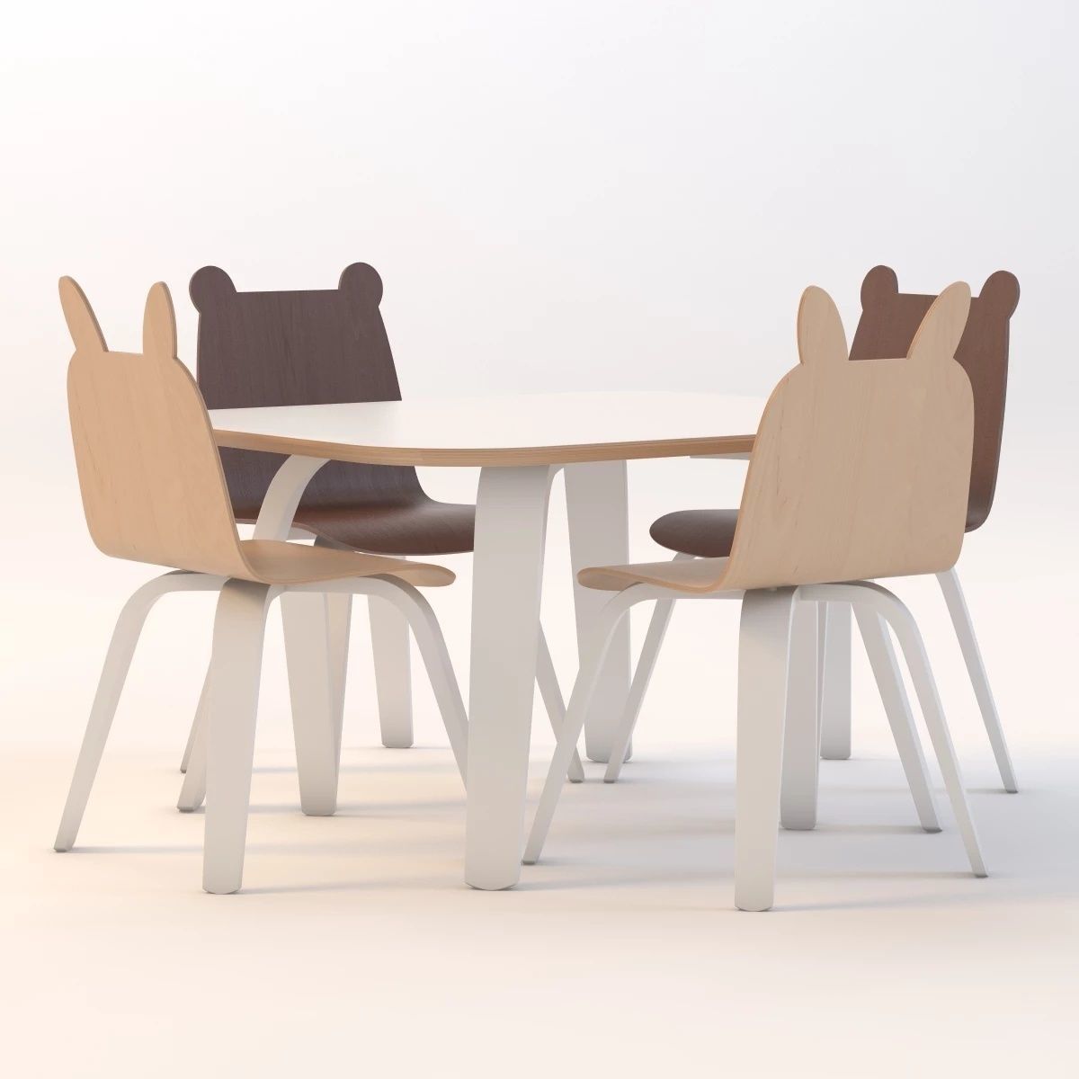 Oeuf Play Table And Chairs 3D model_1