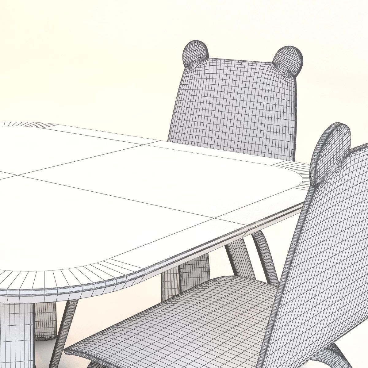 Oeuf Play Table And Chairs 3D model_5