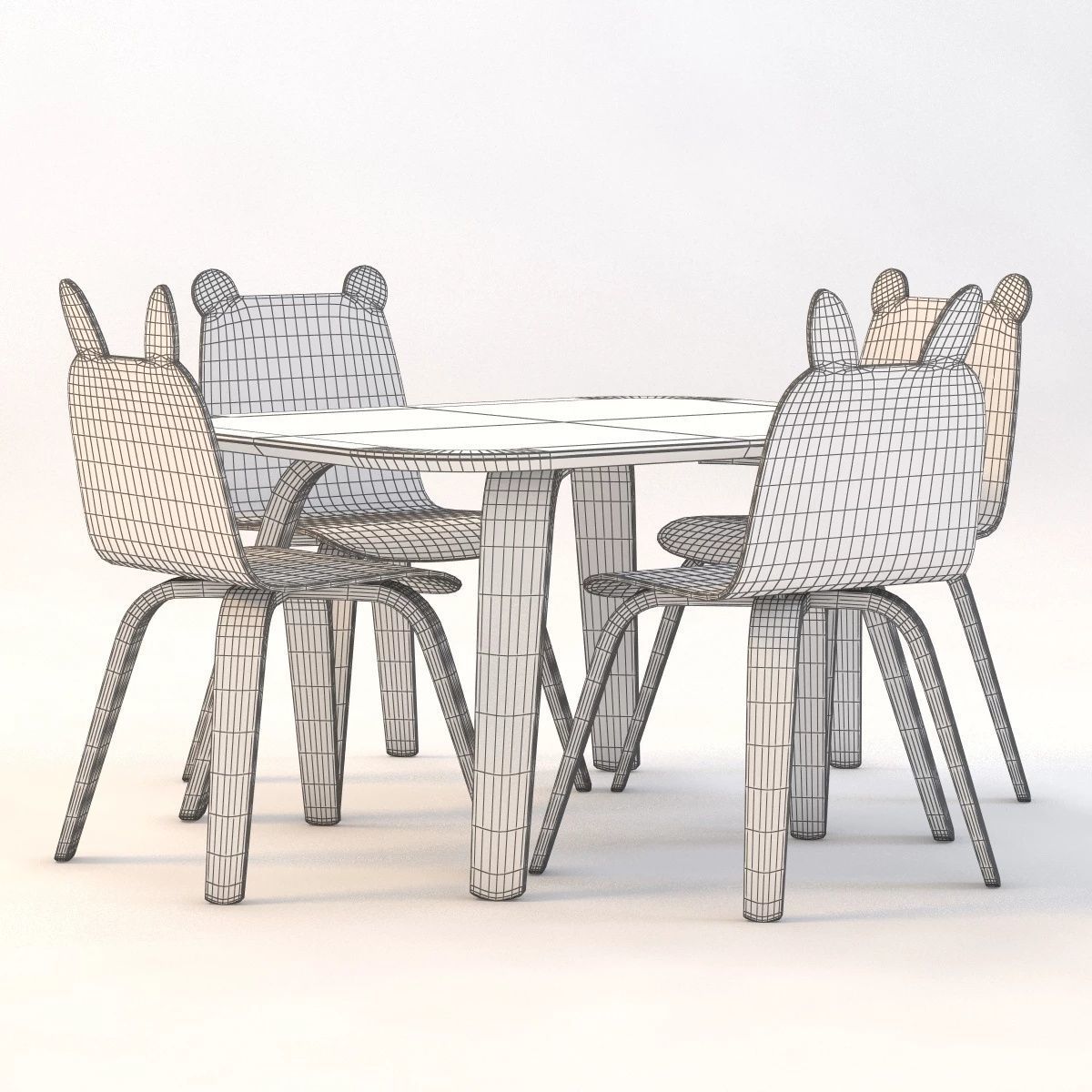 Oeuf Play Table And Chairs 3D model_13
