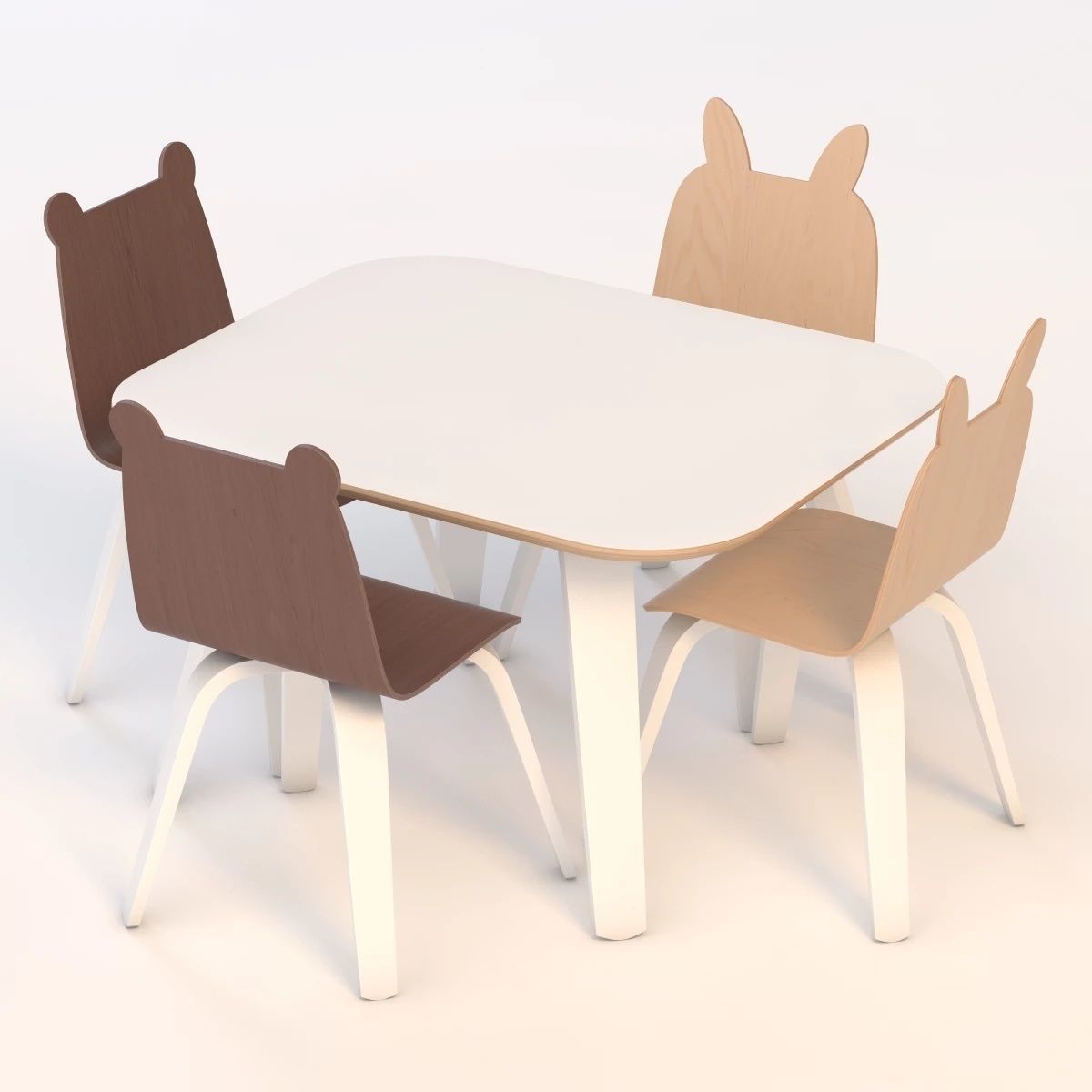 Oeuf Play Table And Chairs 3D model_3