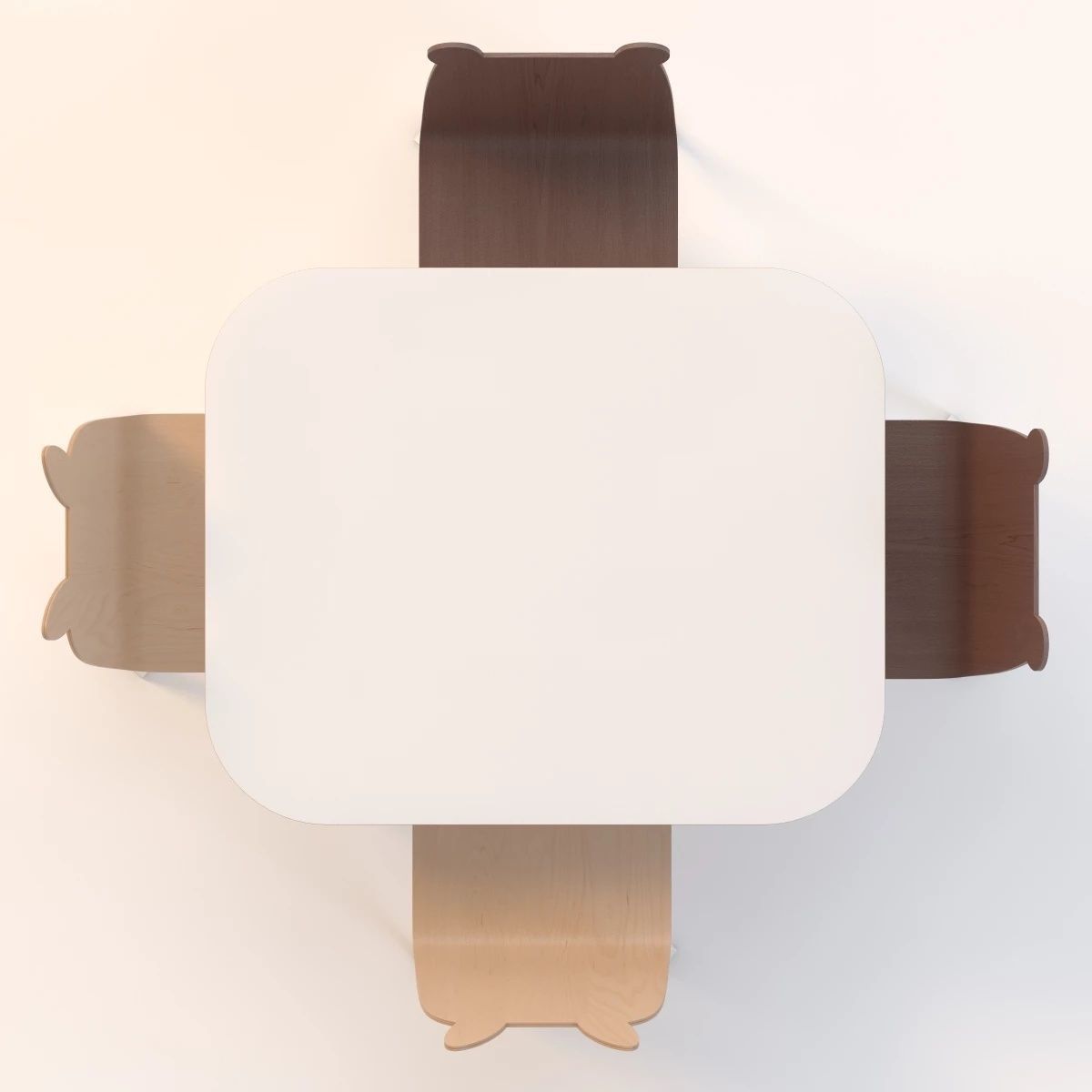 Oeuf Play Table And Chairs 3D model_7