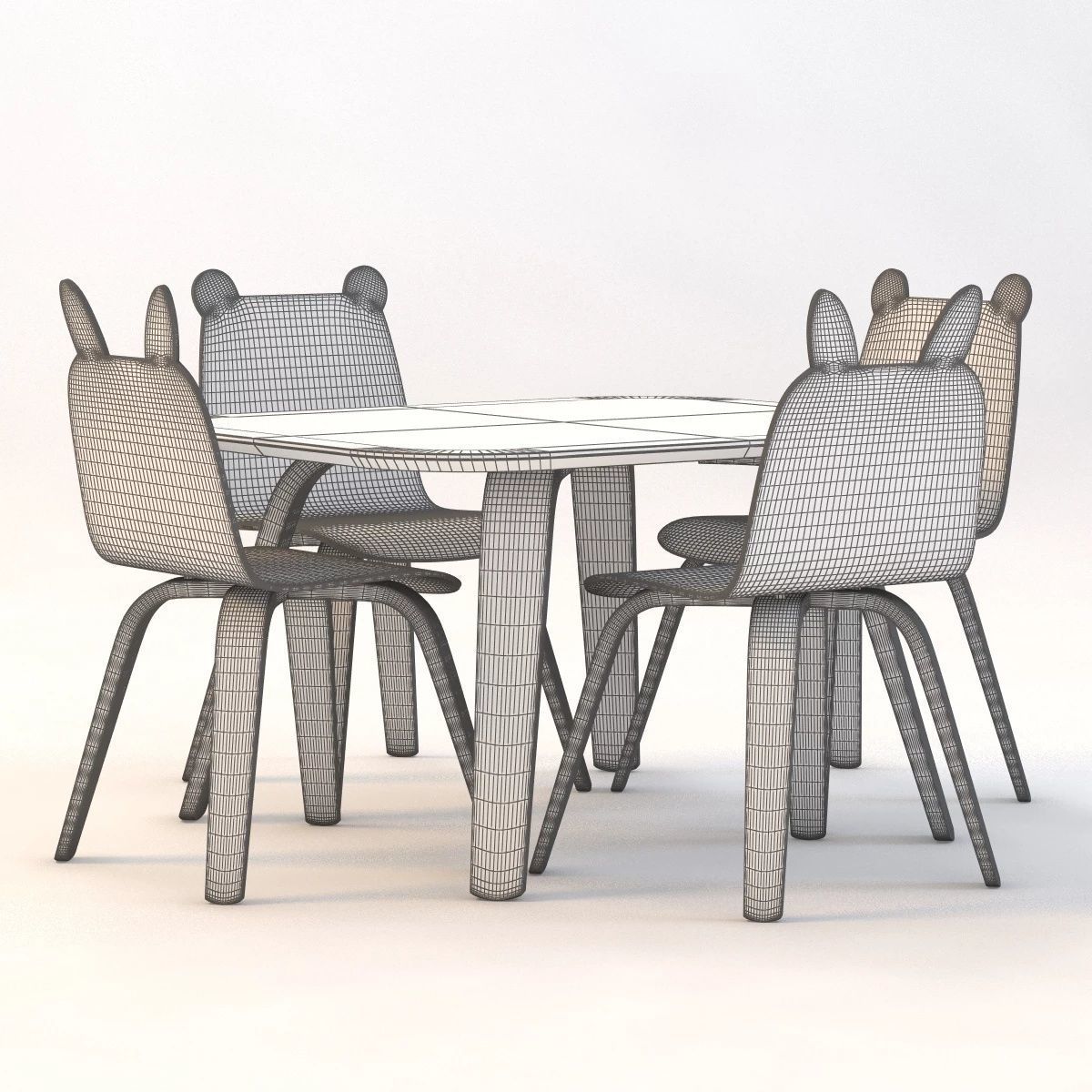 Oeuf Play Table And Chairs 3D model_11