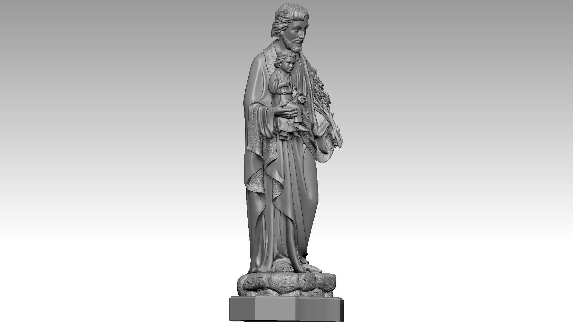 St Joseph with Jesus Christ 3D print model_1