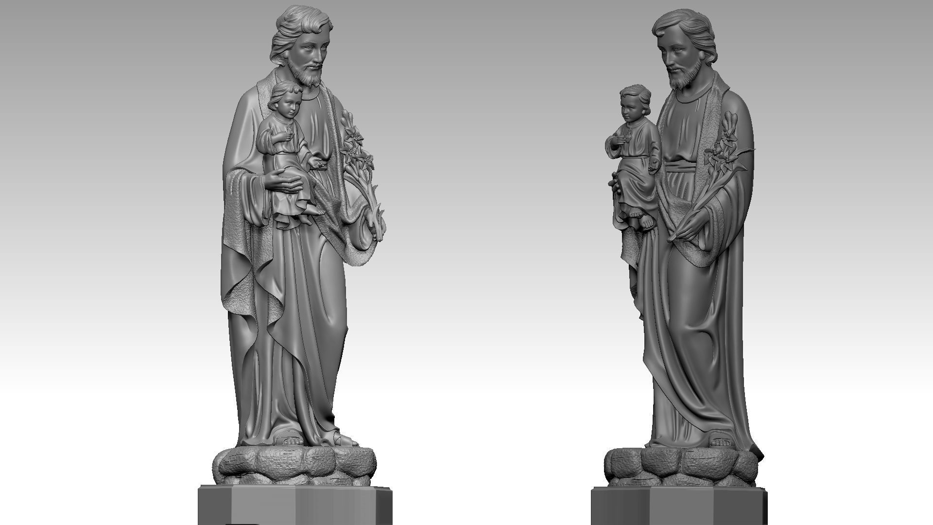 St Joseph with Jesus Christ 3D print model_7