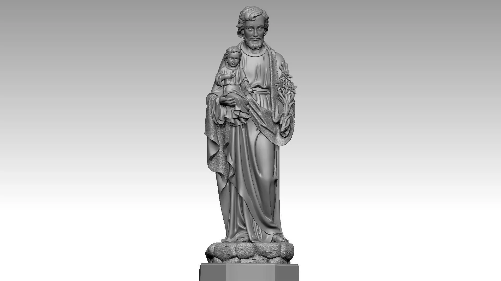 St Joseph with Jesus Christ 3D print model_0