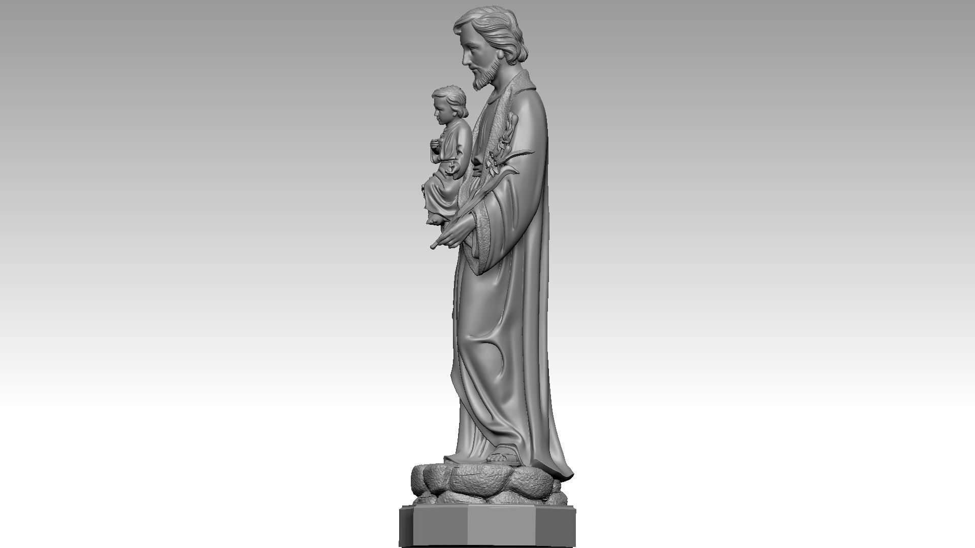 St Joseph with Jesus Christ 3D print model_5