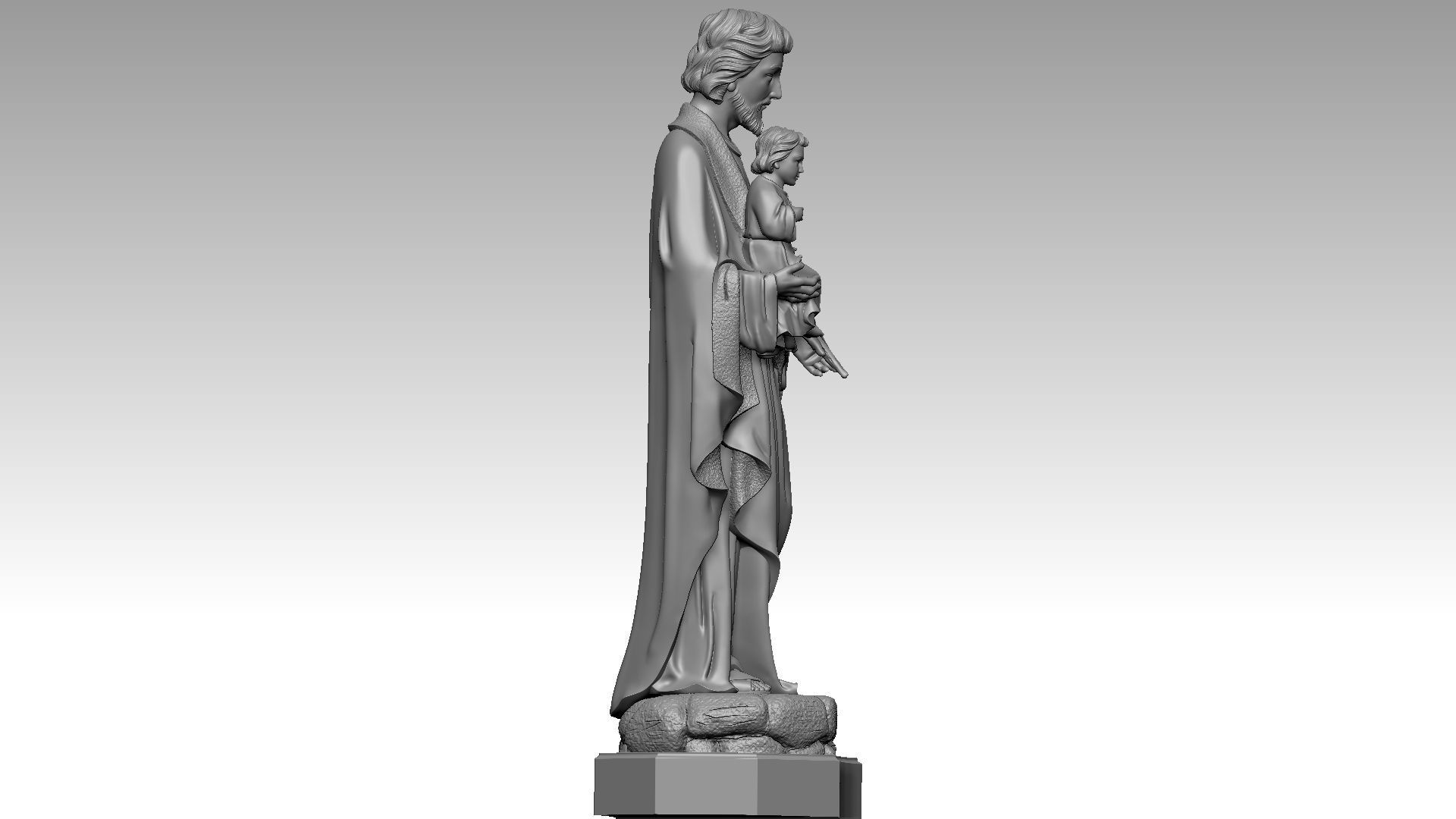 St Joseph with Jesus Christ 3D print model_2