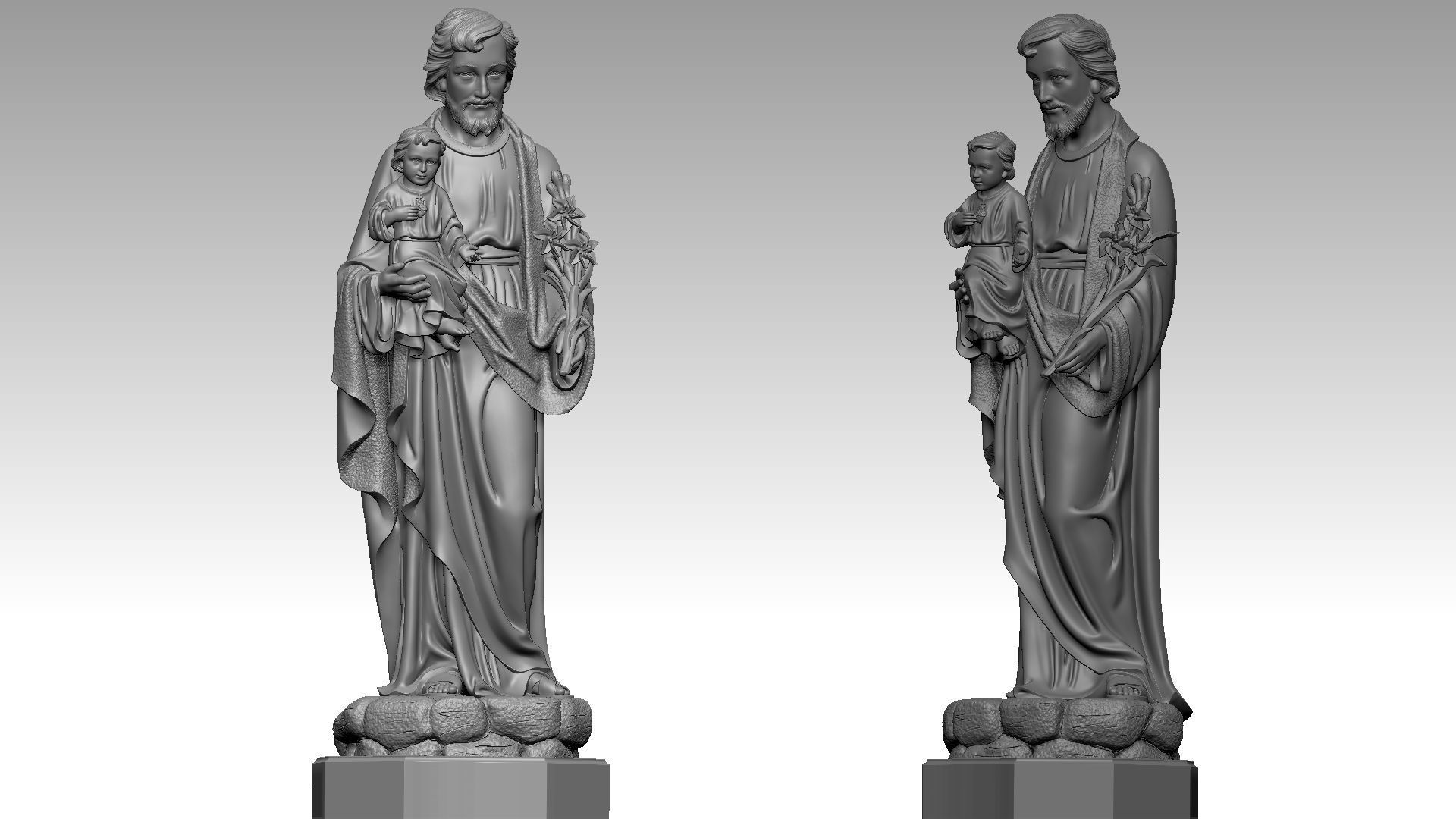 St Joseph with Jesus Christ 3D print model_6