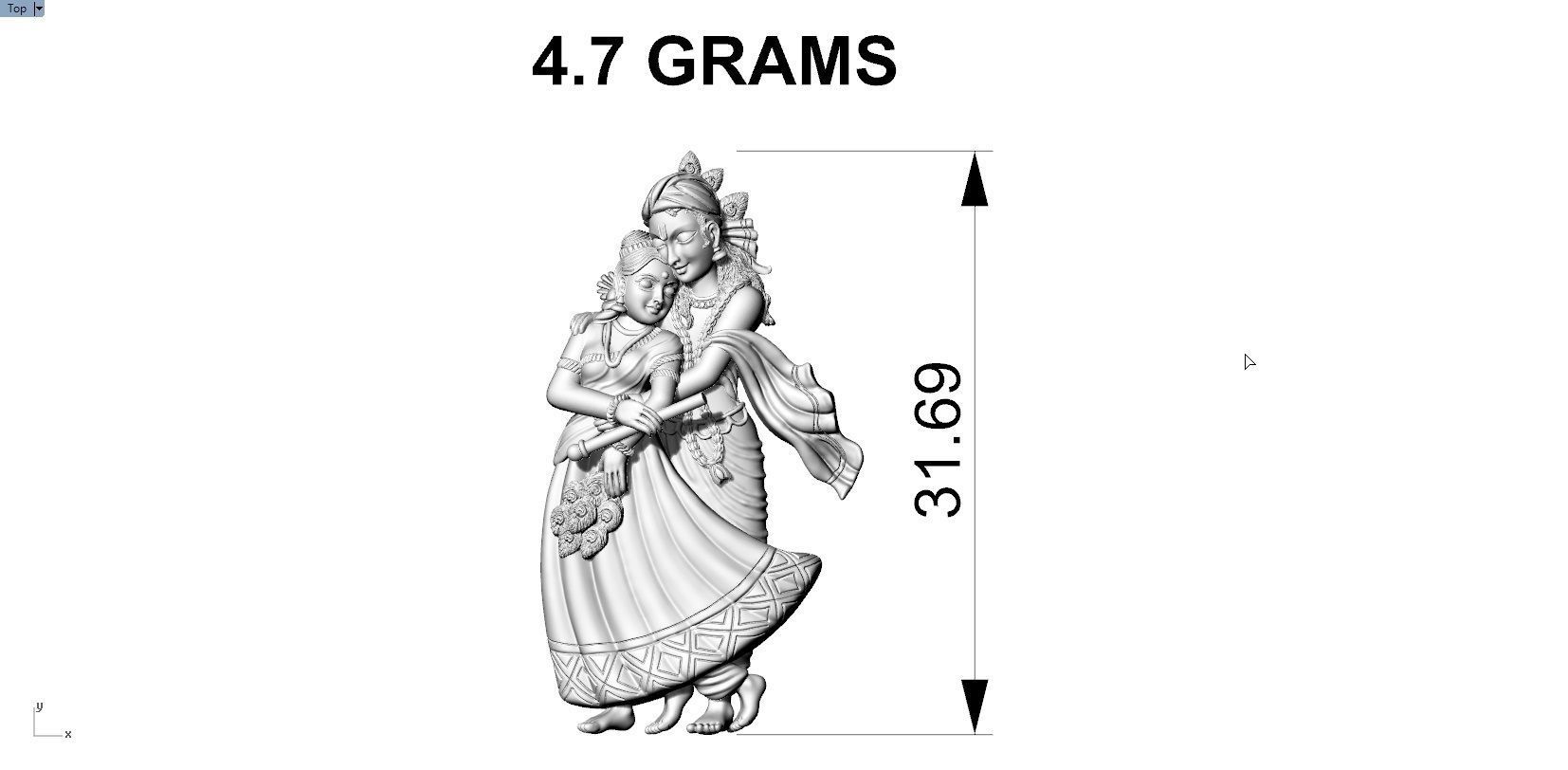 RADHAKRISHNA PENDENT 3D print model_9