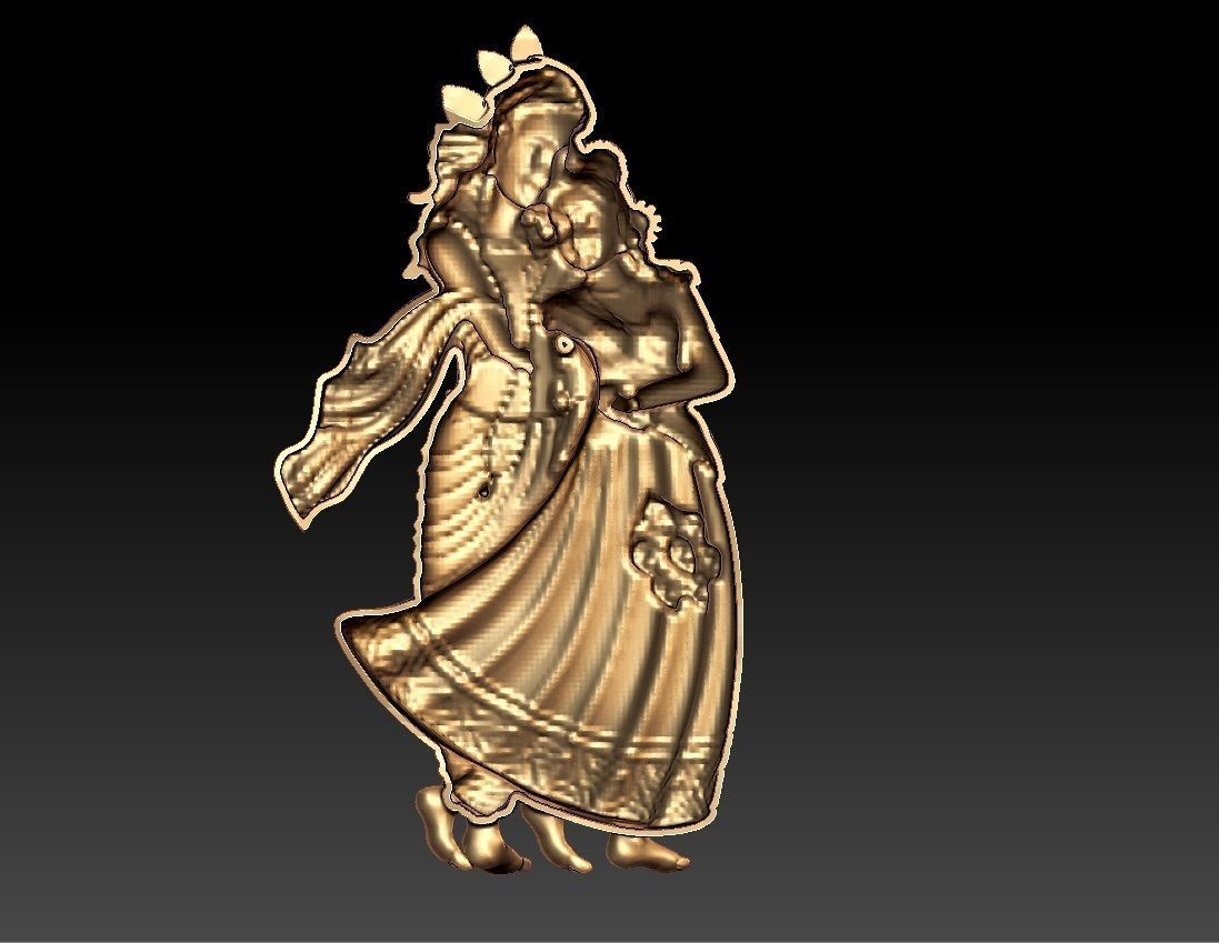 RADHAKRISHNA PENDENT 3D print model_4