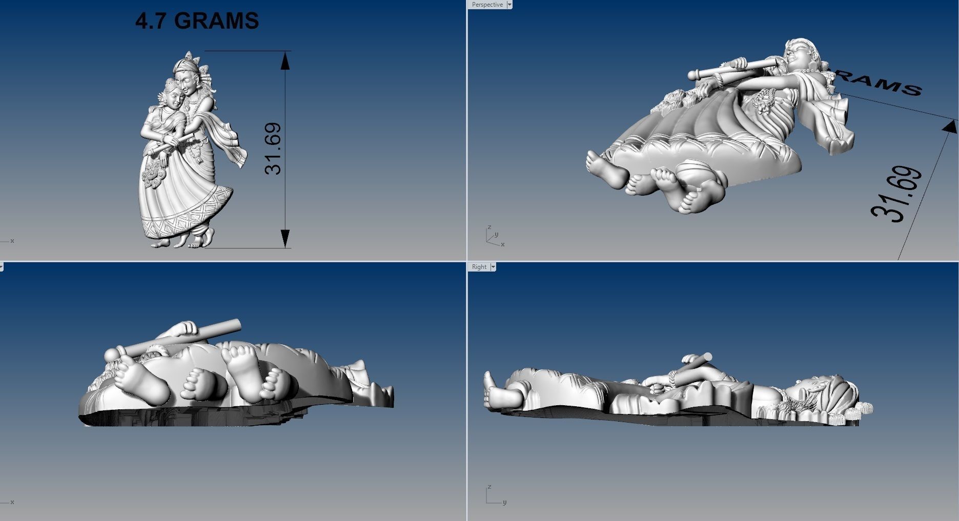 RADHAKRISHNA PENDENT 3D print model_10