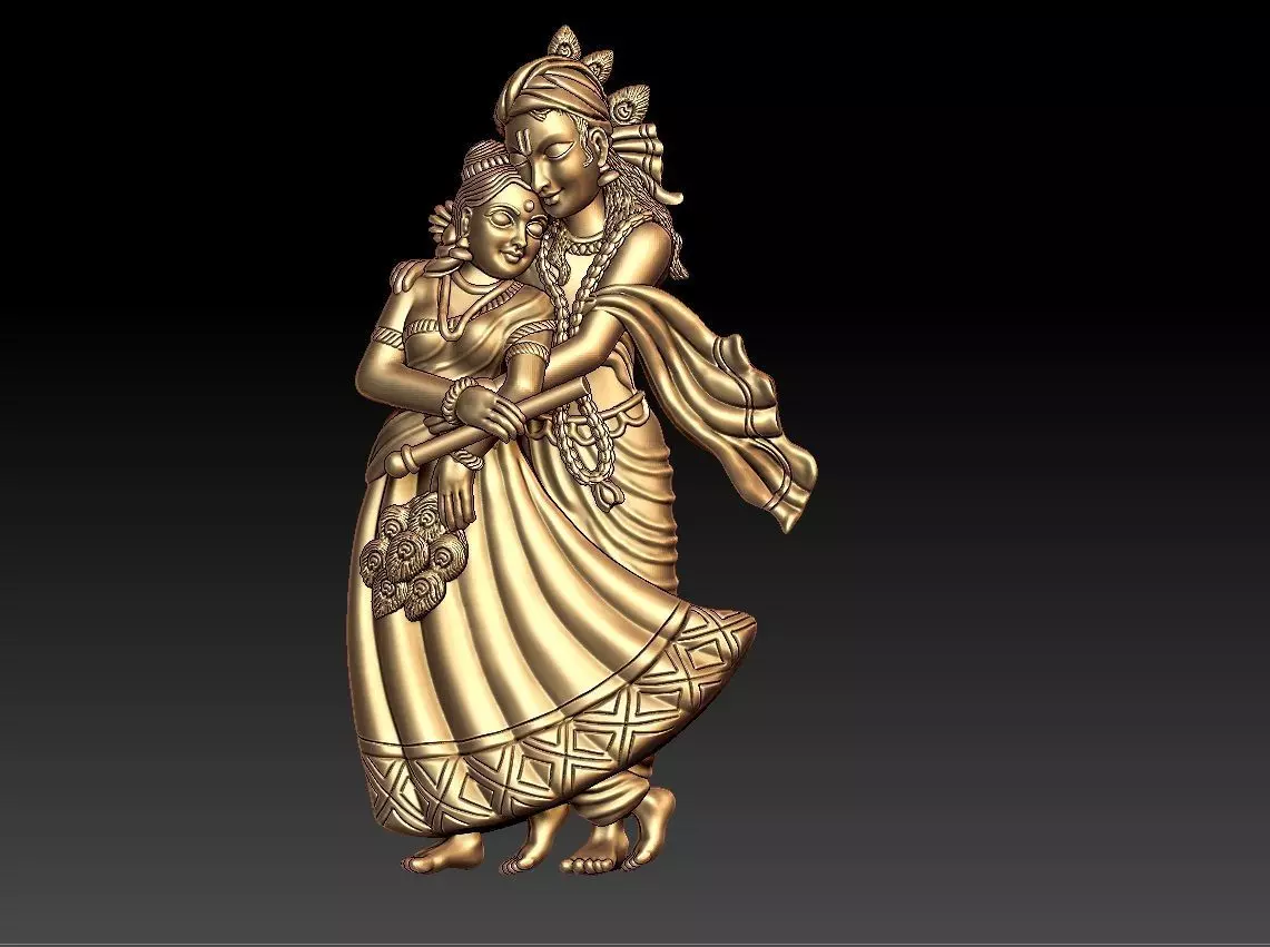 RADHAKRISHNA PENDENT 3D print model_0