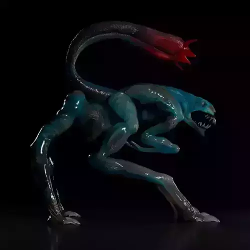 Alien creature with long arms and legs