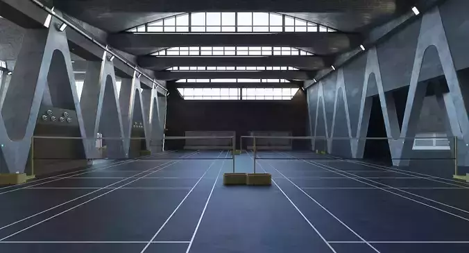 Indoor Badminton Come Basketball Arena
