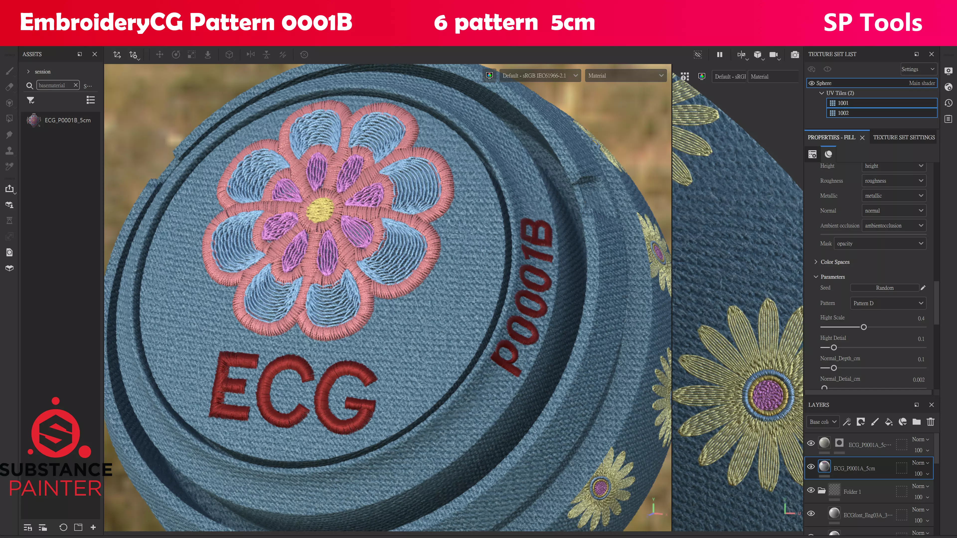 EmbroideryCG Pattern 0001B substance painter tools Texture_0