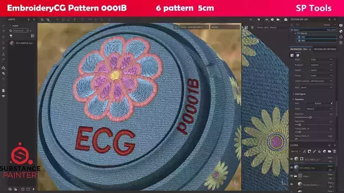 EmbroideryCG Pattern 0001B substance painter tools Texture