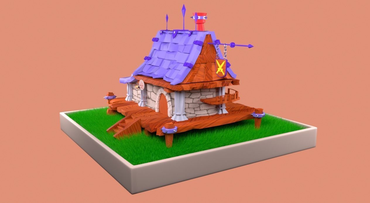 Enviroment Cartoon Low-poly 3D model_2